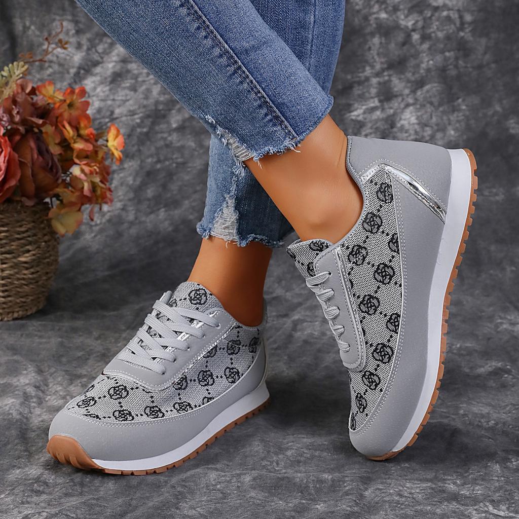 AVERY™ WOMEN'S FLORAL LACE-UP ORTHOPEDIC SNEAKERS