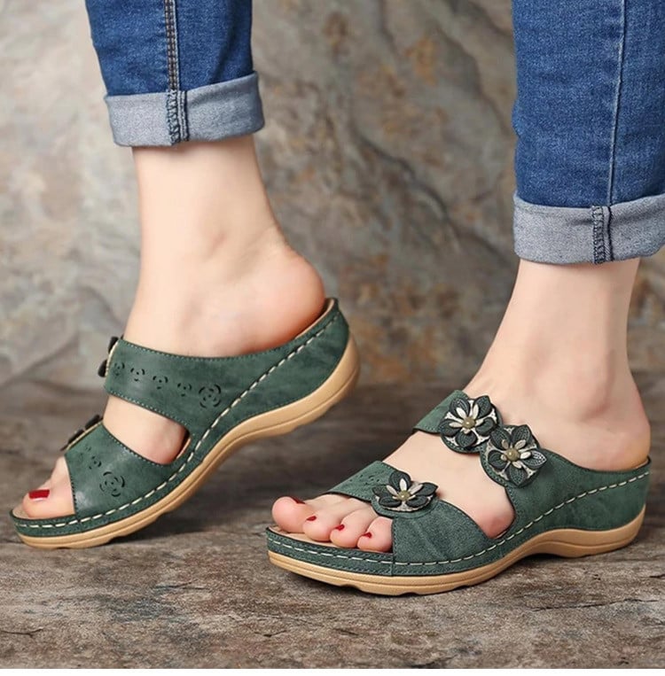 SYDNEY™ OPEN-TOE FANCY FLOWER ORTHOPEDIC SANDALS