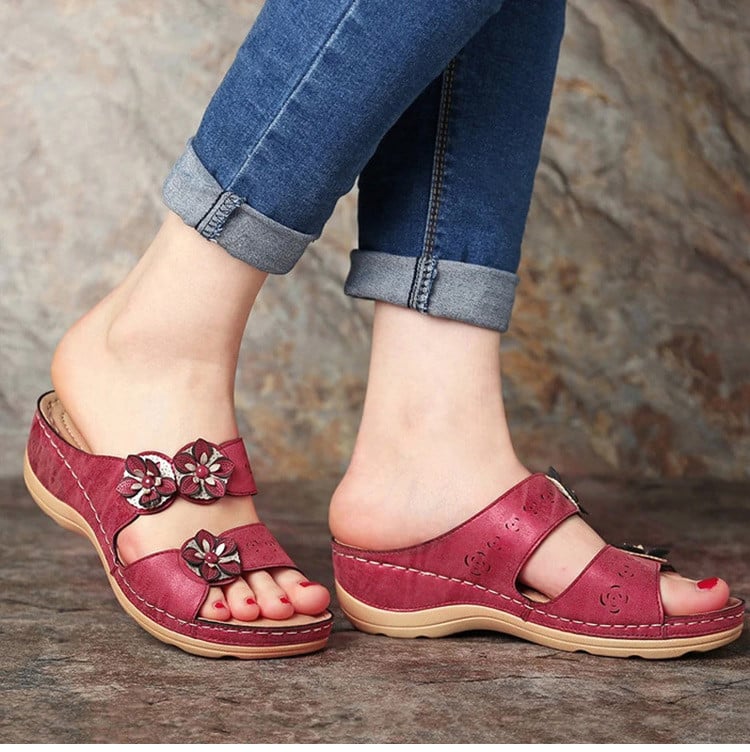 SYDNEY™ OPEN-TOE FANCY FLOWER ORTHOPEDIC SANDALS