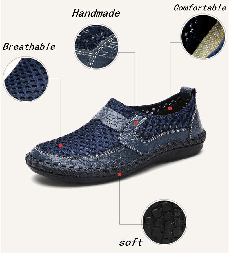 BREATHABLE AND WATERPROOF LEATHER SHOES FOR MEN