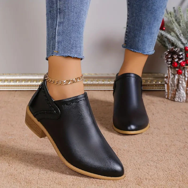 ELEANOR™ - WOMEN'S ORTHOPEDIC RETRO POINTED-TOE BACK ZIPPER ANKLE BOOTS