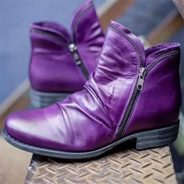 WOMEN ZIPPER WATERPROOF ANKLE SUPPORT BOOTS 2024