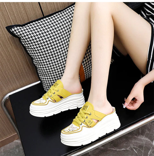 CASUAL HIGH HEEL PUNCHING FASHION SANDALS