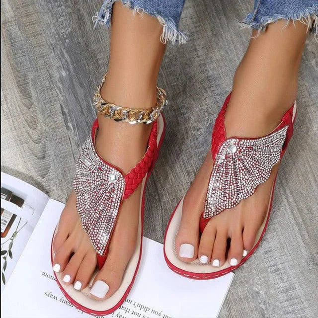 WOMEN'S CASUAL ORTHOPEDIC ROMAN CRYSTAL SANDALS