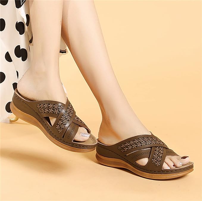 ABENA™ ARCH SUPPORT SOFT CUSHION LEATHER SANDALS