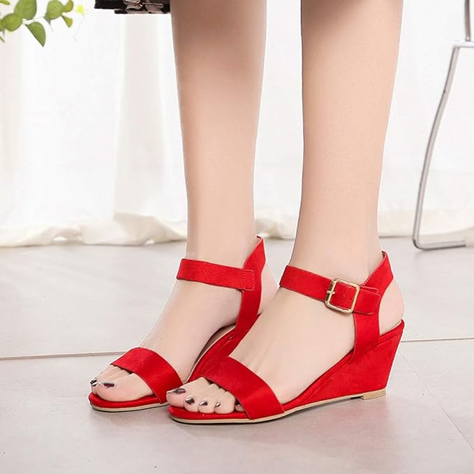 AUDREY™ CLASSIC BOHEMIAN WEDGE BUCKLE SANDALS