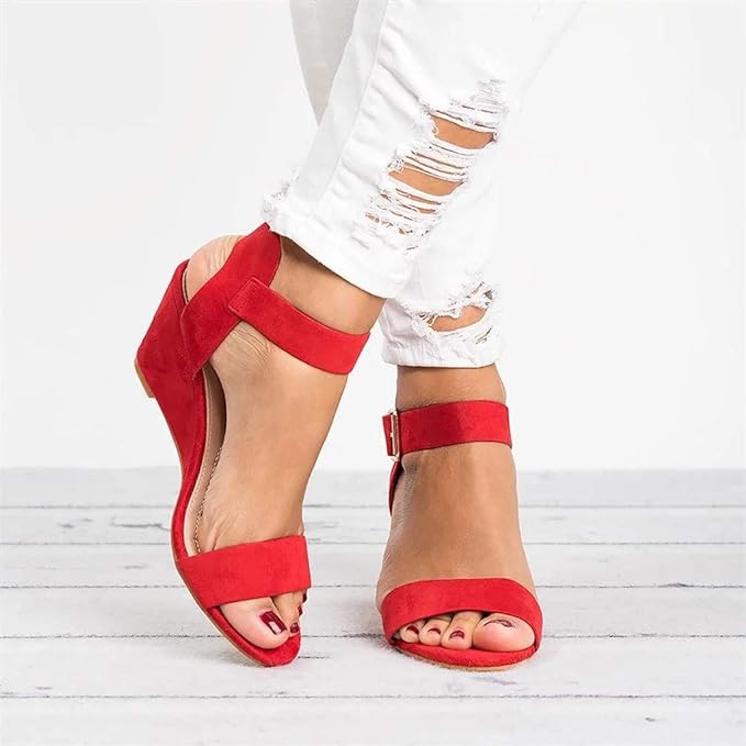 AUDREY™ CLASSIC BOHEMIAN WEDGE BUCKLE SANDALS