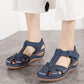 WOMEN'S WEDGE LEATHER PLATFORM SANDALS