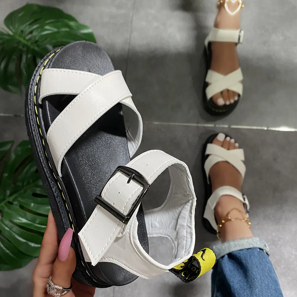 BILLIE™ ROMAN BUCKLE PLATFORM ORTHOPEDIC SANDALS