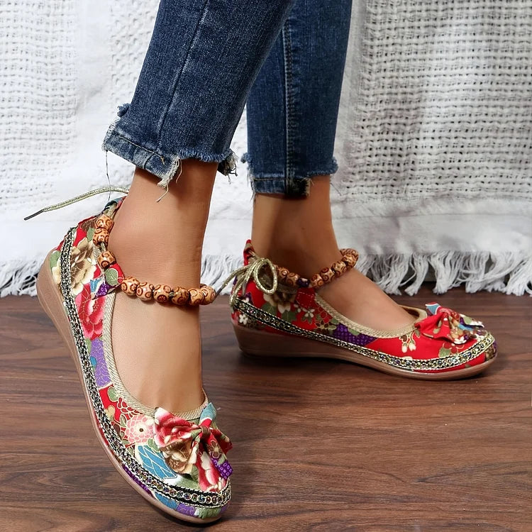 MAISIE™ HANDWOVEN FLORAL PRINT ORTHOPEDIC SHOES