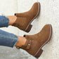 LAVINIA™ - WOMEN'S RETRO SOLID COLOR BUCKLE STRAP ANKLE BOOTS