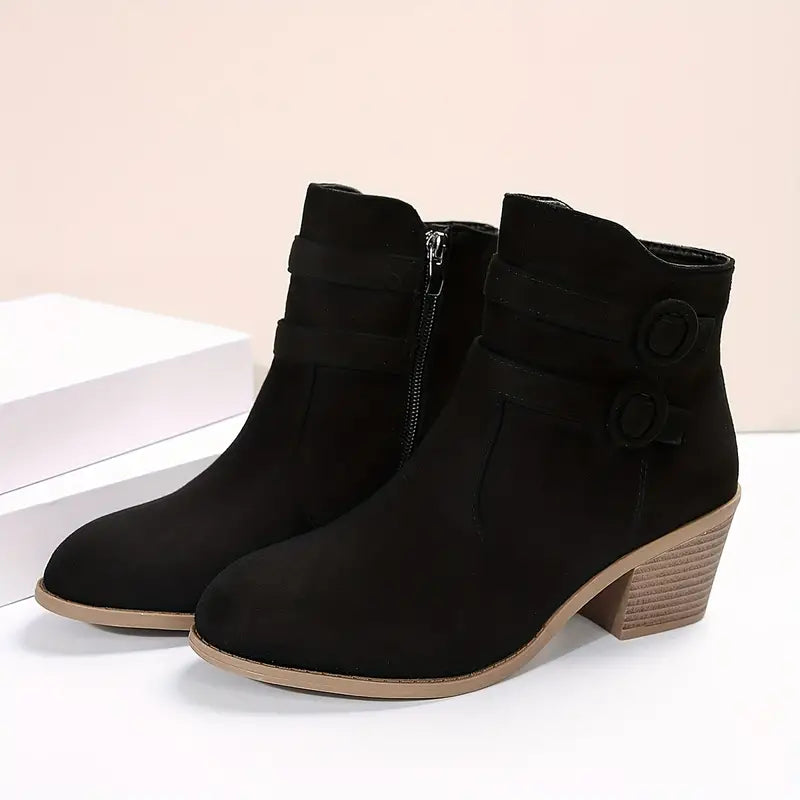 ALDRI™ WOMEN CHUNKY HEELED ANKLE BOOTS