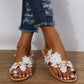 WOMEN'S FLOWER FLAT HEEL CUTE LEATHER SANDALS