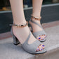 WOMEN'S BLOCK HEEL ANKLE STRAP PARTY SANDALS