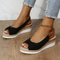 WOMEN'S BOWKNOT WEDGE PLATFORM SANDALS