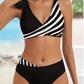 WOMEN'S PLUS SIZE 2-PIECE STRIPE PRINTING BIKINI