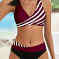 WOMEN'S PLUS SIZE 2-PIECE STRIPE PRINTING BIKINI