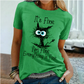 WOMEN'S FUNNY CAT PRINT T-SHIRT