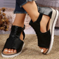 JENNI™ PU CUTOUT BUCKLE STRAP PLATFORM SANDALS