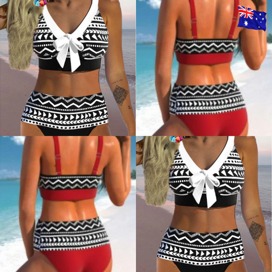 WOMEN'S 2-PIECE GEOMETRIC PRINT BIKINI