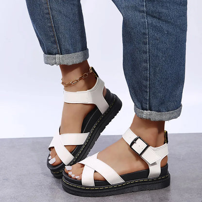 BILLIE™ ROMAN BUCKLE PLATFORM ORTHOPEDIC SANDALS