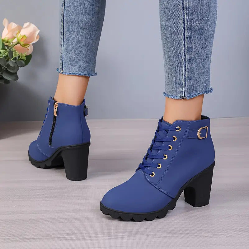 LILARDIA™ WOMEN'S HIGH HEELED CHUNKY ANKLE BOOTIES