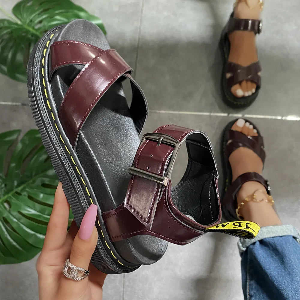 BILLIE™ ROMAN BUCKLE PLATFORM ORTHOPEDIC SANDALS