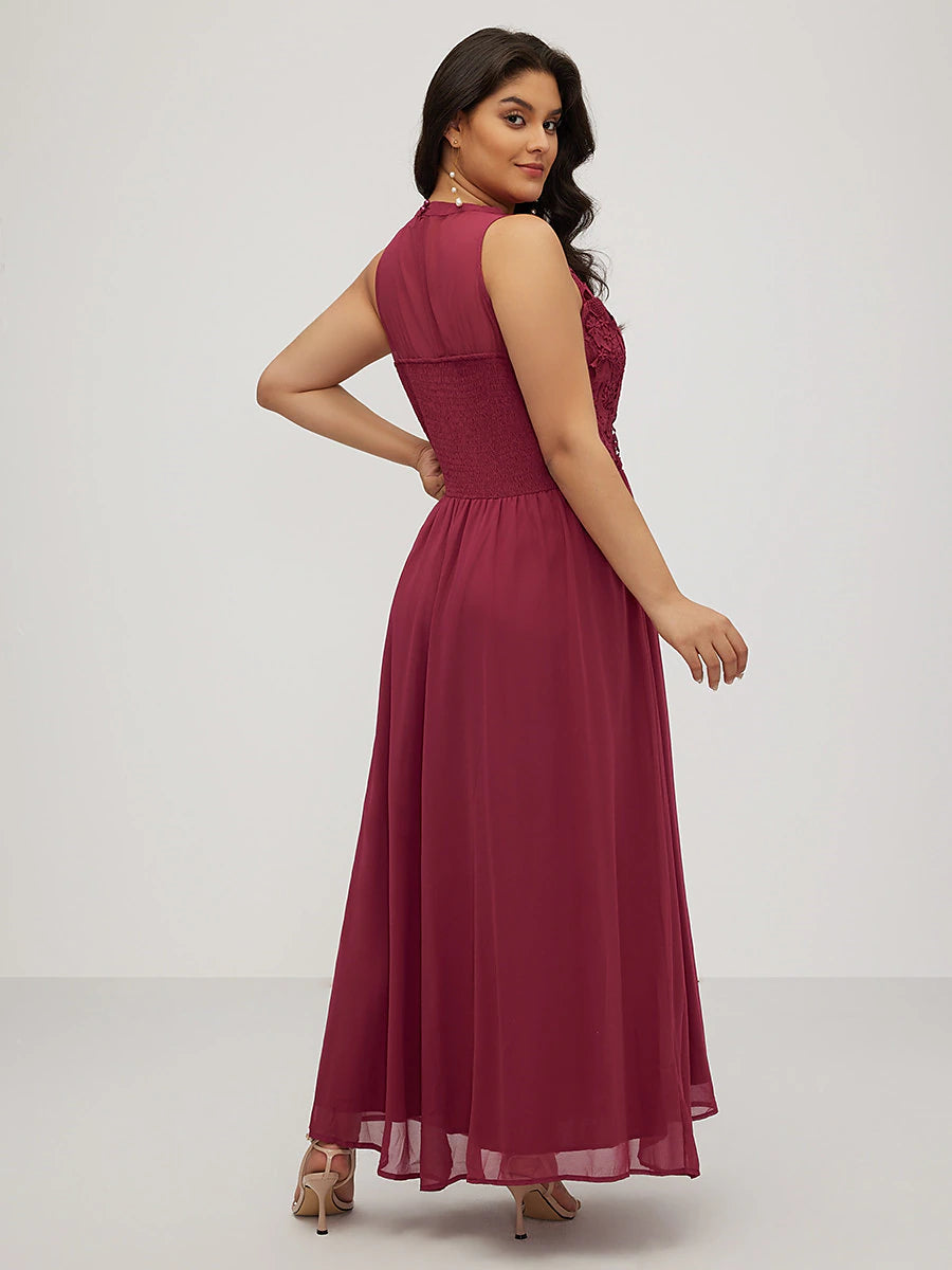 DINA™ ELEGANT CURVE PARTY SLEEVELESS MAXI DRESS